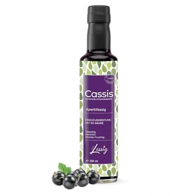 Abbildung von Lessig 250ml Johannisbeere &amp; Essig Frucht mild nur 3% Säure intensiver Fruchtgeschmack