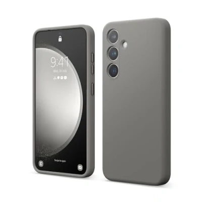 Abbildung von elago Flüssig Silikon Case Kompatibel mit Samsung Galaxy S24 Hülle, Premium Handyhülle, Ganzkörperschutz [4 Lagige Stoßfeste Struktur], Kratzfestes Weiches Mikrofaserfutter (Mittelgrau)