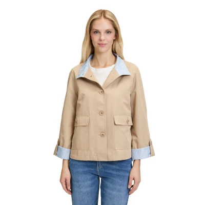Abbildung von Cartoon MIT Aufgesetzten Taschen Leichte Jacke, Damen, Größe: 40, Beige