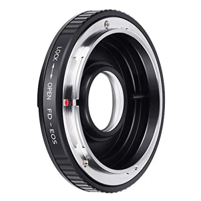 Abbildung von K&amp;F Concept FD EOS Objektivadapter Adapter Canon Objektiv Adapterring für FL an EF Kamera mit Korrekturfilter und Deckel
