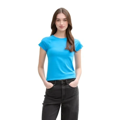 Abbildung von TOM Tailor Denim Raglan Tshirt basic, Damen, Größe: XL, Florida blue