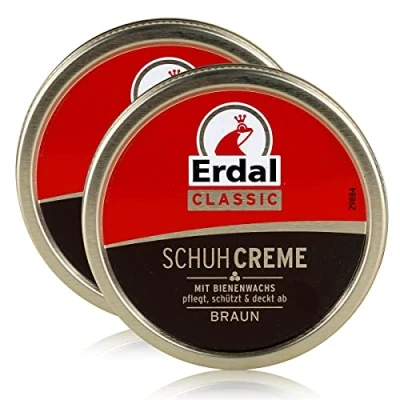 Abbildung von Erdal Classic Schuhcreme Braun 75ml Dosencreme, pflegt, glänzt &amp; schützt Mit Bienenwachs (2er Pack)