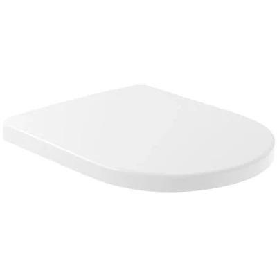 Abbildung von Villeroy &amp; Boch Subway 2.0 WC Sitz Komfort, Toilettendeckel mit Absenkautomatik, abnehmbarer Toilettensitz aus bruchsicherem Duroplast, Klodeckel Original Ersatzteil, D Form XL, Weiß Alpin, glänzend
