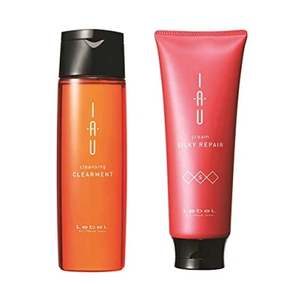 Abbildung von Lebel IAU Cleansing Clearment Hair Shampoo 200ml &amp; Silky Repair Treatment Set (Green Tea Set)