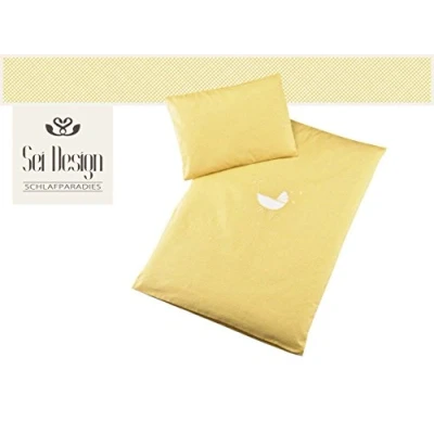 Abbildung von sei Design Kinderbettwäsche 2 TLG. Babybettwäsche passend zu Kinderwagenset: Bettdeckenbezug 60x80 + Kopfkissenbezug 30x40