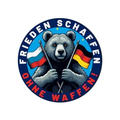 Abbildung von Sammys Shirt Store Bär Frieden schaffen ohne Waffen Russland Ukraine Taurus Aufkleber 4,5 cm