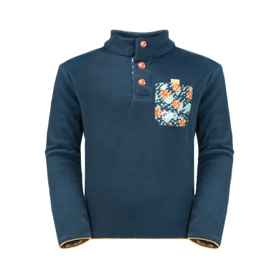 Abbildung von Jack Wolfskin Villi Button Fleecepullover für Kinder, Größe: 116, Dark sea