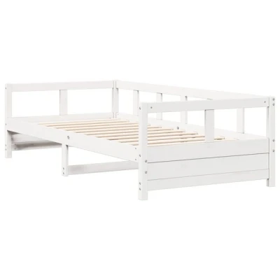 Abbildung von vidaXL Tagesbett ohne Matratze Weiß 90x190 cm Massivholz Kiefer, Sofabett, Schlafsofa, bequemes Gästebett, Komfortables Schlafsofa