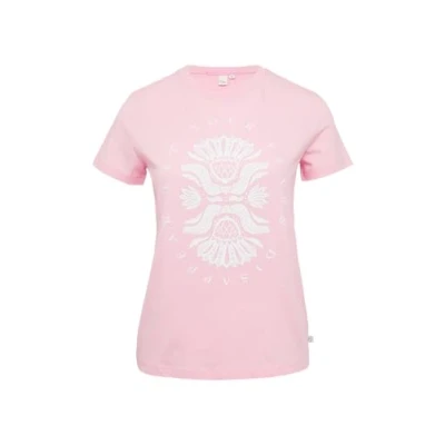 Abbildung von QS MIT Front Tshirt print, Damen, Größe: Large, Zartrosa