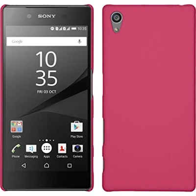 Abbildung von PhoneNatic case kompatibel mit Sony Xperia Z5 Hülle pink gummiert Hard + 2 Schutzfolien