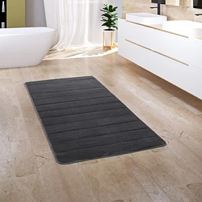 Abbildung von Paco Home Badematte &quot;Corby 252&quot;, Höhe 13 mm, rutschhemmend beschichtet, fußbodenheizungsgeeignet, Badteppich, gestreift, Hoch Tief Effekt, Memory Foam Effekt