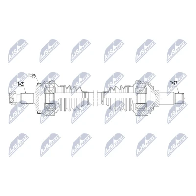 Abbildung von NTY NPW ME 211 Antriebswelle Hinterachse links, rechts 782mm Schaltgetriebe, Automatikgetriebe