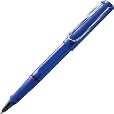 Abbildung von Lamy safari blue Tintenroller zeitlos klassicher Stift mit ergonomischem Griff &amp; Strichbreite M Gehäuse aus robustem ASA Kunststoff Tintenrollermine 63 in schwarz
