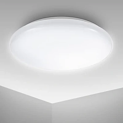Abbildung von B.K.Licht Deckenleuchte moderne LED Bad Deckenlampe Ø28cm weiß BKL1181, fest integriert, 4000K Neutralweißes Licht, Badlampe inkl Leuchtmittel 12 Watt 1200 Lumen Küche Flur Keller
