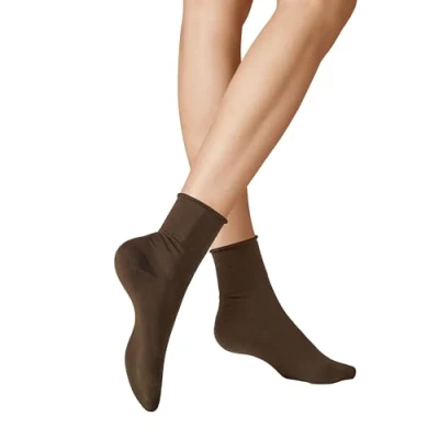 Abbildung von KUNERT Damen Socken Sensual Cotton Rollrand 130 DEN Brown mel. 8220 39 42