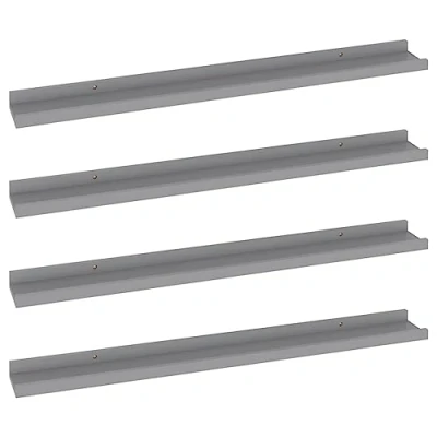 Abbildung von vidaXL 4X Wandregal Bücherregal Wandboard Schweberegal Hängeregal Dekoregal Freischwebend Regal Büroregal Wandablage Grau 80x9x3cm