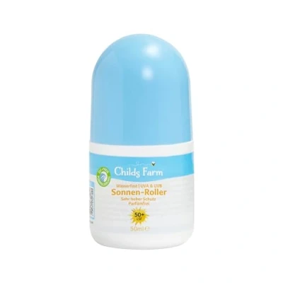 Abbildung von Childs Farm Sonnenroller Für Kinder und Babys, sehr hoher Schutz mit LSF 50+, wasserfest, UVA UVB Schutz, 50 ml trockene, empfindliche oder auch zu Ekzemen neigende Haut geeignet