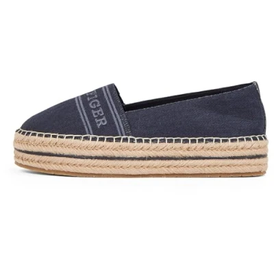 Abbildung von Tommy Hilfiger Damen Espadrilles Denim Platform mit Plateau, Blau (Space Blue), 40