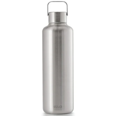 Abbildung von equa Trinkflasche &quot;Timeless Off Steel&quot;, Trinkflaschen Leichtgewicht aus Edelstahl, mit Tragegriff