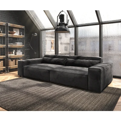 Abbildung von Big Sofa Sirpio XL 270x130 cm Mikrofaser Schwarz