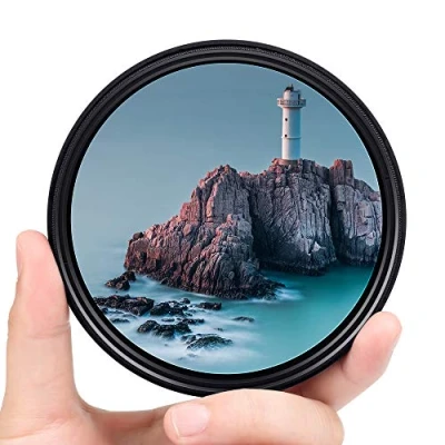 Abbildung von Fotover 52mm Neutrale Graufilter,Slim Variabler ND Filter Einstellbare Fader ND2 ND400 Objektiv für Canon Nikon Sony Pentax Olympus Fuji DSLR Kamera + 3 Slot Nylon Filterbeutel