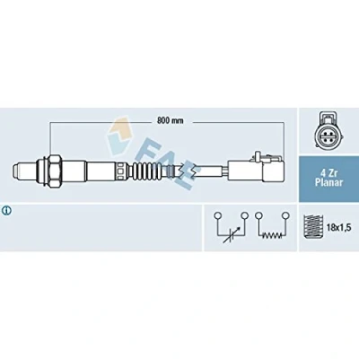 Abbildung von FAE 77263 Lambdasonde beheizt FORD: Focus 3 Turnier, 2 Schrägheck, Kombi