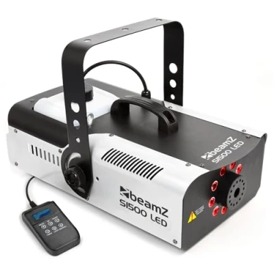Abbildung von BeamZ S1500LED Nebelmaschine mit Lichteffekt, 1500 Watt, RGBW LEDs, Fogger, Rauchmaschine LED, Fog Machine, Nebel Maschine Fernbedienung, Timer, Intervall, DMX, 3,5 Liter Grau