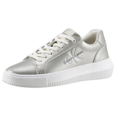 Abbildung von Calvin Klein Jeans CHUNKY CUPSOLE LACEUP LTH ML MTL Plateausneaker, Freizeitschuh, Halbschuh, Schnürschuh in Metallic Optik