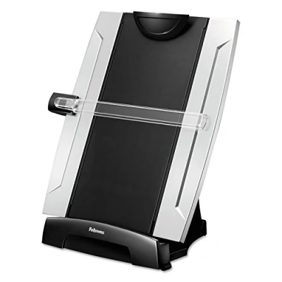 Abbildung von Fellowes Konzepthalter mit Memoboard hält bis zu 150 Blatt schwarz/silber