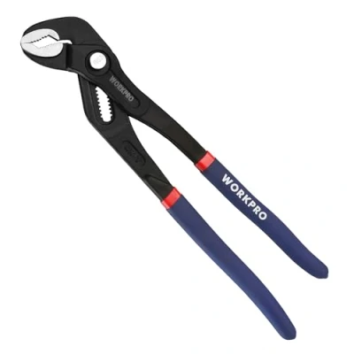 Abbildung von WORKPRO Profi Wasserpumpenzange 305mm, Rohrzange aus Cr V Stahl, verstellbar Schnellspanner mit Rillen Gleitgelenk Max. Öffnung: 50mm