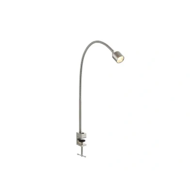Abbildung von Lindby Klemmleuchte Hanilo, LED Leuchtmittel fest verbaut, warmweiß, Modern, Metall, Acryl, nickel satiniert, 1 flammig, inkl.