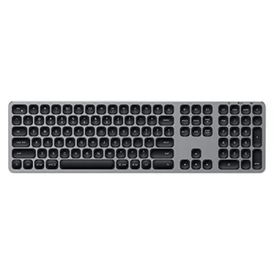 Abbildung von SATECHI Aluminium Bluetooth Tastatur mit Ziffernblock Für M2/ M1 MacBook Pro/Air, iPad M2 Mac Mini, iMac (US englisches Layout)