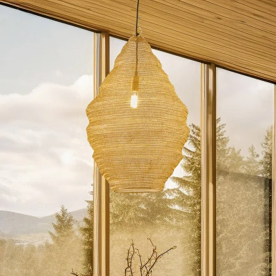 Abbildung von Lindby Hängeleuchte Kaviya, Ø 40 cm, goldfarben, Eisen, E27