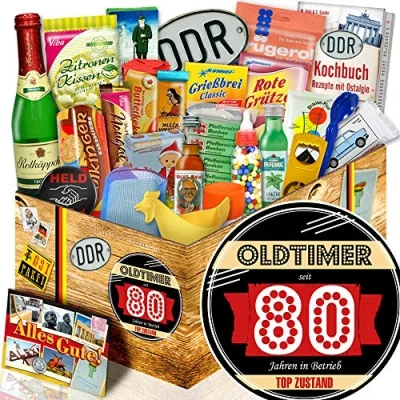 Abbildung von Oldtimer 80 / Ostalgie Geschenkset/Geschenke 80ten Geburtstag