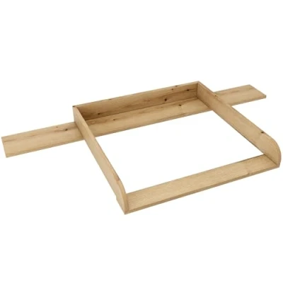 Abbildung von regalik Wickelaufsatz mit Platte für Hemnes von IKEA, Wickeltischaufsatz 50x160 cm Kommoden, Abnehmbar Wickelkommode aufsatz, Abgerundeten Frontplatten, Oak, 2 mm ABS Material