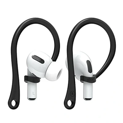 Abbildung von elago EarHooks Kompatibel mit AirPods 4, 3, 2, 1 und Pro Hülle Verbessert, Perfekter Ersatz Ohrbügel Ohrhaken [US Patent Angemeldet] (Schwarz)