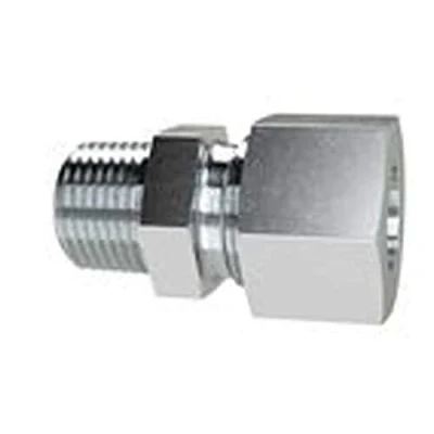 Abbildung von RIEGLER GE146SSTNPT Gerade Einschraubverschraubung, Stahl verzinkt, NPT 1/4&quot;, 630 bar, 6mm Rohr