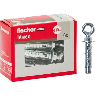 Abbildung von Fischer 71254 Tasselli Acciaio Con, Diametro Stahldübel TA M 6 mit Öse, Durchmesser 10 mm, Stahl, M6 + occhiolo