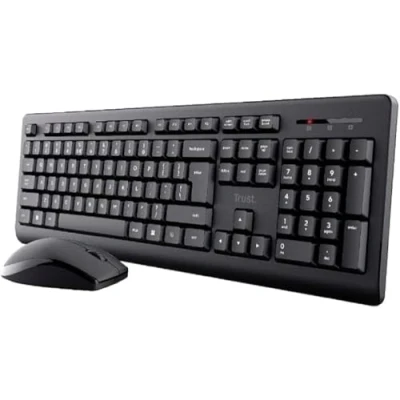 Abbildung von Trust Primo Spanisches QWERTY Layout Tastatur und Maus Set Kabellos