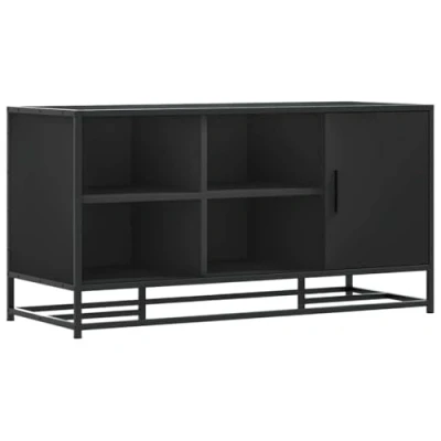 Abbildung von vidaXL Schuhbank Schwarz 100x40x53,5 cm Holzwerkstoff und Metall, Flurbank, Sitzbank, Aufbewahrungsbank, Dielenbank, Sitzbank Flur, Schuhablage
