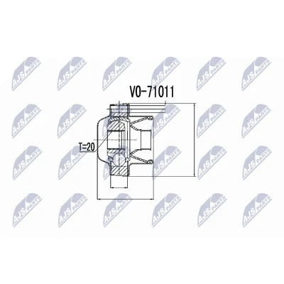 Abbildung von NTY NPW VV 006 Gelenksatz VOLVO: XC90 I, V70 2, V50