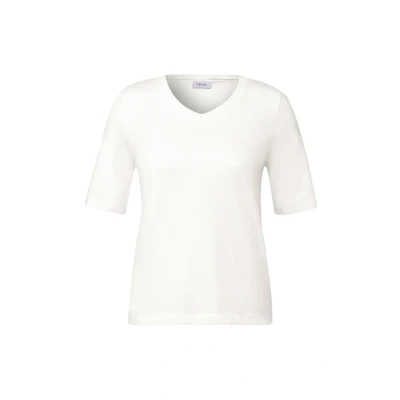 Abbildung von Cecil Damen 3227699 Basic V Neck Shirt, Vanilla White, Large