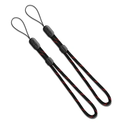 Abbildung von Ringke Paracord Wrist Strap [2 Stück] Mehrzweck Verstellbare Handschlaufe Kompatible mit Handyhülle, Schlüssel, Kamera, Namensschild Black Ruby