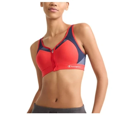 Abbildung von Champion Damen, Motion Control Zip High Impact, Wirefree Bra for Women Sport BH, Undurchsichtige, Rote Flamme, 95E