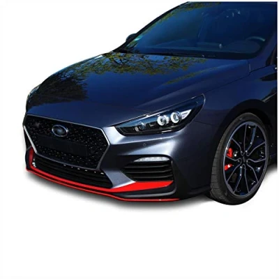 Abbildung von Finest Folia Spoilerschwert Frontspange Front Dekor Aufkleber Passgenau Selbstklebend Auto Zubehör D014 (3M G13 Hotrod Red)