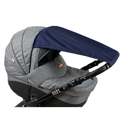 Abbildung von BABYLUX Kinderwagen Sonnenschutzhülle Sonnenschutz UV Rollo Schutz SONNENSEGEL Sonnendach für Buggy (1 St), Marine Blau