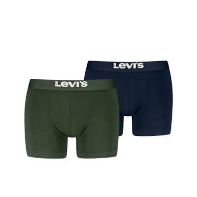 Abbildung von Levi&#039;s MEN Solid Basic Brief 2 PACK Panties, Herren, Größe: XL, Green/blue