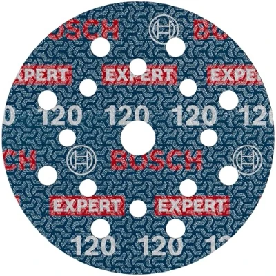 Abbildung von Bosch 1x EXPERT O780 Folienschleifscheibe, 125 mm (für Hartholz, Farbe auf Holz, Ø mm, Körnung 120, Professional Zubehör Exzenterschleifer)