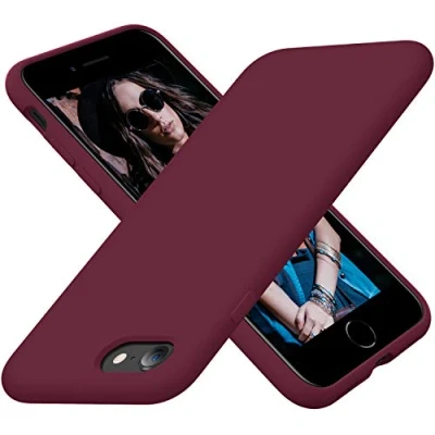 Abbildung von Cordking Designed for iPhone SE Case 2022/2020, 7 8 Case, Silicone Ultra Slim Shockproof Phone with [Soft Microfiber Lining], 4.7 inch,Plum