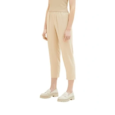 Abbildung von TOM TAILOR Denim Damen Tapered Stoffhose aus Leinen